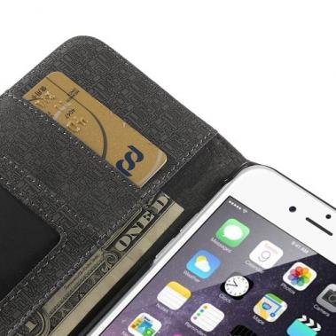 MW Wallet Book Case Cloth Texture Zwart voor Apple iPhone 6/6S MW Wallet Book Case Cloth Texture Zwart voor Apple iPhone 6/6S